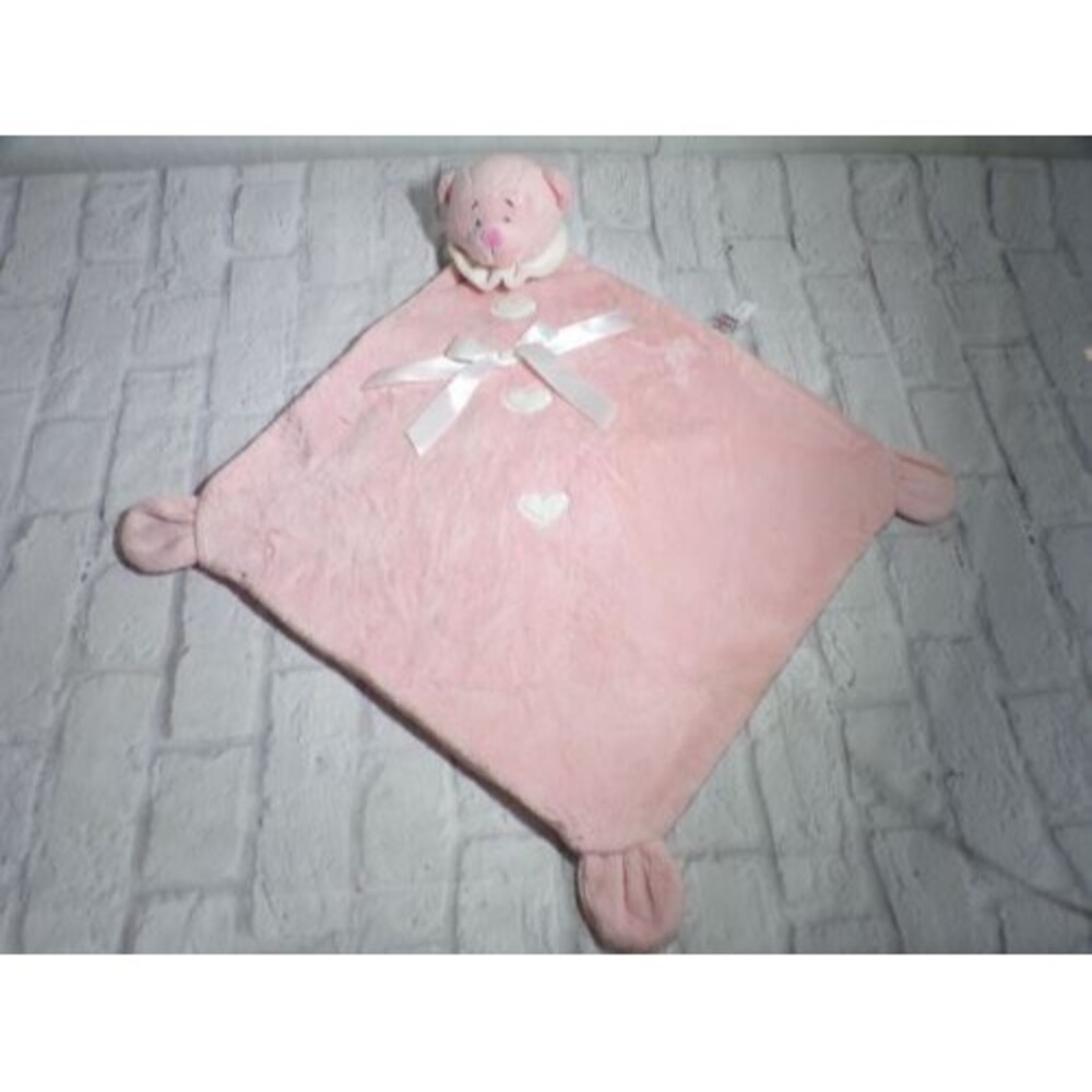 Baby Ganz Pink Bear Lovey Security Blanket Nursery Soft 14" x 14"